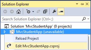 Edit the Unloaded Project